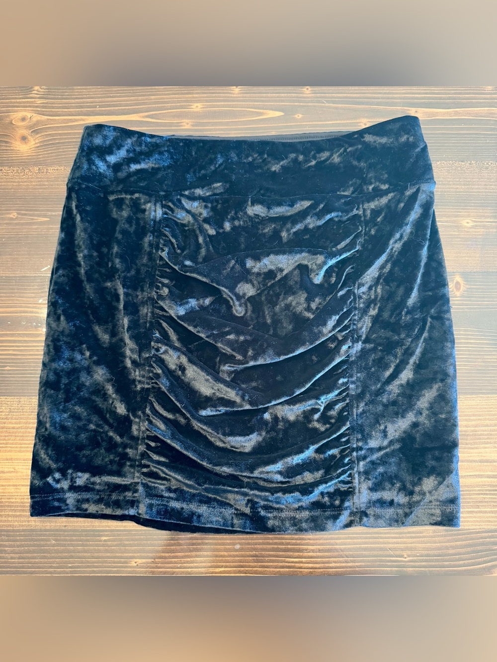 Candie's Vintage Y2K Black Velvet Ruched Mini Skirt Size M